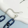 thumbnail image 5 of Bocar Acrylic Chunky Statement Necklace for Women Cube Link Chain Collar Necklace and Hoop Earrings Costome Jewelry Set(NK-10667-Navy Blue), 5 of 7