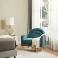 thumbnail image 2 of Relax & Rejuvenate Vibrant Teddy fabric Upholstered Rainbow 3-Seater Loveseat, TURQUOISE, 2 of 3