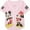 Light Pink/White, variant on Disney Girls Baseball Jersey T-Shirt with Lilo & Stitch and Mickey Mouse- Girls Sizes 4-16 Lilac