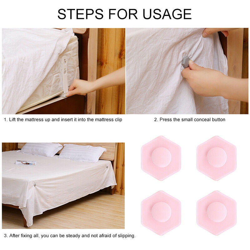 4Pcs Bed Sheet Holder Strap Non-Clip Mattress Blankets Quilt Gripper Bedding US 