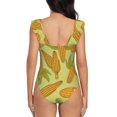 thumbnail image 6 of Yiaed Corn Print Women's Ruffled One Piece Swimsuit V Neck Swimwear Slimming Monokini for Woman-X-Large, 6 of 8