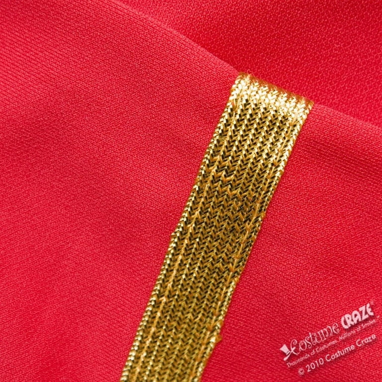 Star Trek Movie Child's Deluxe Red Dress Costume – Medium (Size 8-10) With Emblem Pin