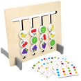 thumbnail image 1 of AMERTEER Fruits Double-sided Matching Game Early Educational Wooden Montessori Toy Sensory Development Animal Matching Blocks Toy Color Recognition 3D Shape Matching Toy Gift for Kids Age, 1 of 10