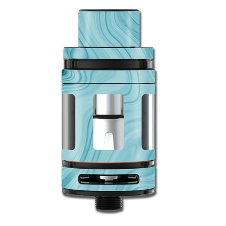 - Skin Decal For Smok Tfv8 Big Baby Beast Tank Vape / Teal Blue Ice Marble Swirl Glass