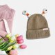 thumbnail image 4 of Gorro de punto CUTICAT cálido Cómodo Lindo para Adultos y niños caqui, 4 of 8