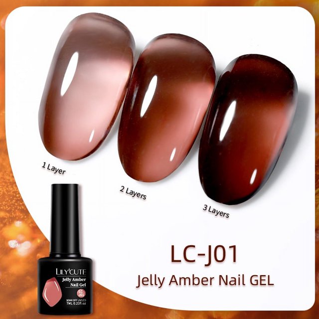 Lily'cute 7ML Jelly Nude Gel Polish Manicura Translúcida UV LED Soak Off Esmalte De Uñas Semi Permanente