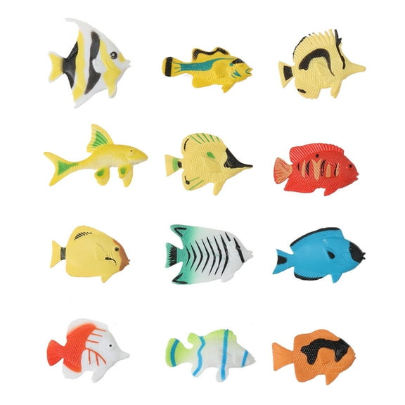 HONITANO 5Pack Realistic Design Fish Shape PVC Tropical Fish Figurine Small Ocean Animal Figures For Preschool Children