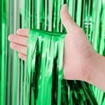 thumbnail image 2 of Namzi 3 Pack 3.3x8.2 Feet Green Foil Fringe Backdrop Curtains, Tinsel Streamers Birthday Party Decorations, Fringe Backdrop for Graduation, Baby Shower, Gender Reveal, Disco Party, 2 of 2