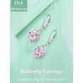 thumbnail image 5 of VESITIM 925 Sterling Silver Butterfly Dangle Earrings for Women October Birthstone Pink Tourmaline Butterfly Earrings Jewelry Gift, 5 of 7