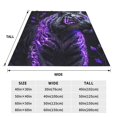 Bingfone Purple Plant White Tiger Print Flannel Fleece Blanket Throw