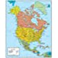 thumbnail image 3 of Swiftmaps Carte Murale d'Amérique du Nord Édition Géopolitique (18x22 Laminée), 3 of 5
