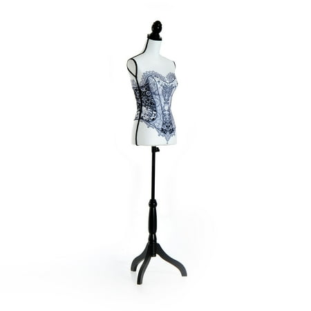 Anself Fashion Black Lace Corset LED Mannequin Female Dress Form with Base