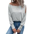 thumbnail image 1 of Top tipo jersey para mujer,Blusa con hombros descubiertos y hombros descubiertos, Top tipo túnica para mujer, claridad notable, 1 of 5