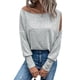 thumbnail image 1 of Top de mujer Ticfox Cuello Barco Manga Larga Gris 3XL, 1 of 5