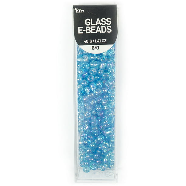 Cousin DIY Glass 1.41 Oz. AB Blue E-Beads, 400+ Pieces