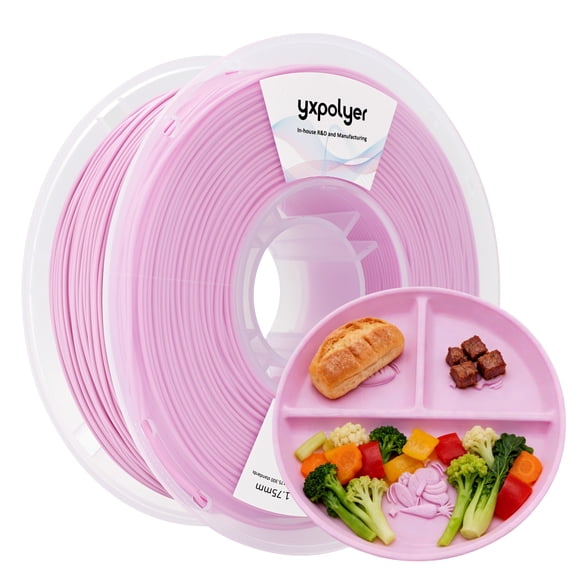 YXPOLYER PLA Filament Food Safe AMS-Compatible 1.75mm 1kg for 3D Printing, Pastel Pink