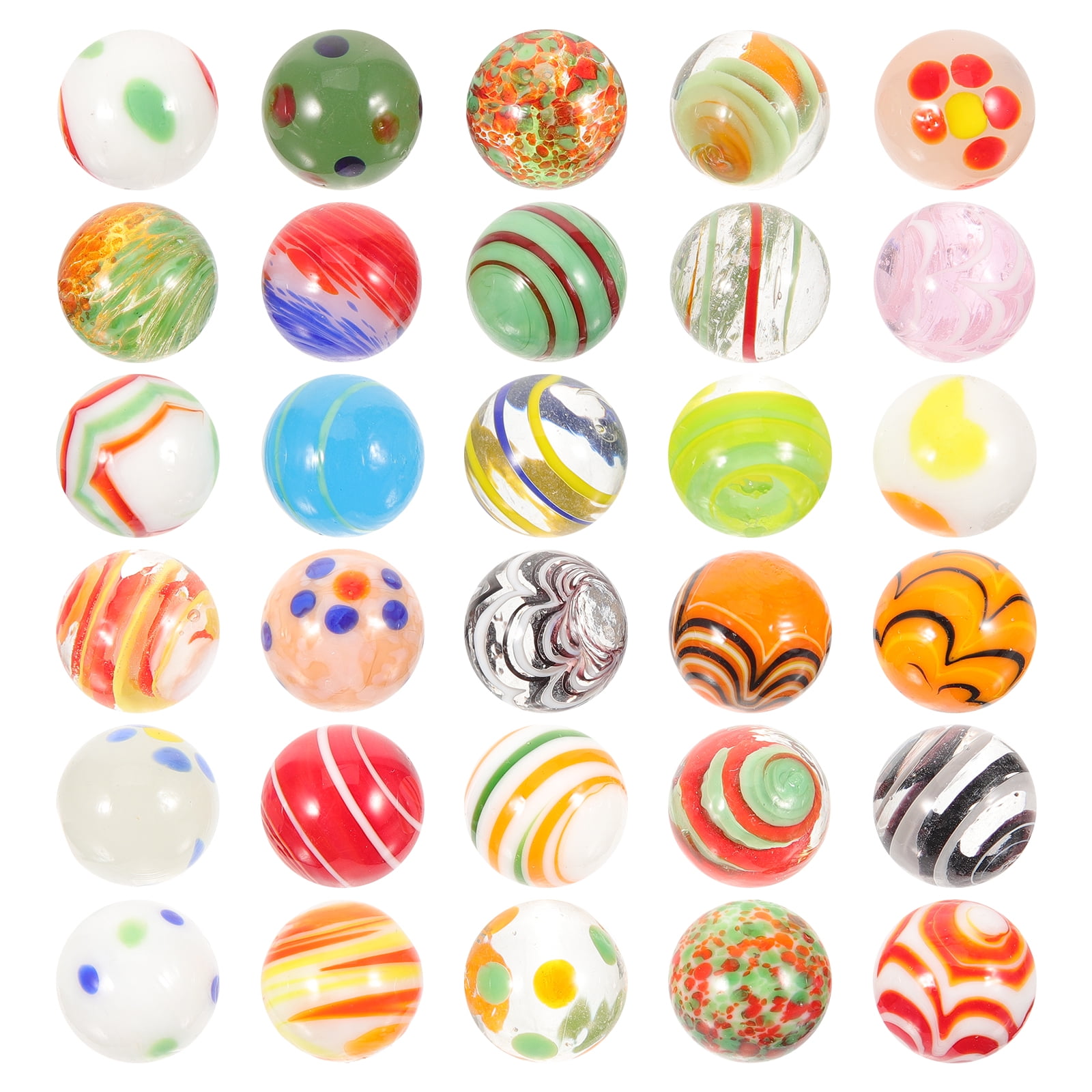 30Pcs Beads Marbles Glass Marbles Kids Marbles Toys Colored Marbles Fish Tank Marbles Decors