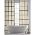 thumbnail image 5 of Linen Buffalo Check Sheer Curtains 84 Inch Length 2 Panels Set Window Treatments, Retro Black Lines Grid Pattern Rod Pocket Semi Curtains for Living Room/Bedroom/Kitchen Décor, 104"W x 84"L, 5 of 7