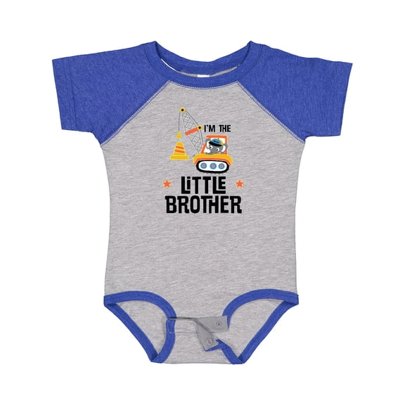 Inktastic Little Brother Construction Truck Boys Boys Baby Bodysuit