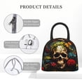 thumbnail image 4 of Haiem Butterfly Flower Plant Skull Printed Lunch Bag Women, Lunch Box Lunch Bag for Women, Small Leakproof Cute Lunch Tote Large Capacity Reusable Insulated Cooler Lunch Container, 4 of 6