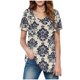 thumbnail image 1 of Camiseta Suelta de Cuello en V Impresa de Manga Corta de las Mujeres, Ligero 95% Poliéster 5% Spandex Casual Top para el Hogar Y el Uso Diario, Camiseta Cómoda, 1 of 5