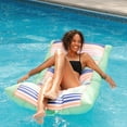 thumbnail image 4 of Big Joe Kona Pool Float, Rivera Stripe Turqoise, Doubled-Sided Mesh, Quick Draining Fabric, No Inflation Needed, 4 of 8