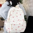 thumbnail image 5 of CoreLiving 16.5 Inch Laptop Backpack for Women, Preppy Bow Casual Daypack Rucksack with Aesthetic Design, Travel Hiking Bookbag for Work Commute, White, 5 of 6