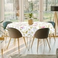 thumbnail image 2 of EIGTHTAIL Nappe de Maison en Vinyle Ronde 59” Dia Motif de Fleurs Rouges Imperméable, 2 of 7