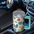 thumbnail image 5 of Holiday Christmas Bells 30oz Tumbler with Handle, Winter Snowflake Coffee Mug, Festive Santa Cup with Straw, Stainless Steel Gifts for Women, 5 of 5