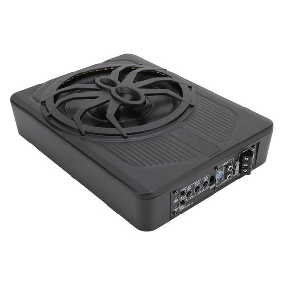 10In 800W Under Powered Car Subwoofer, Slim Powered Subwoofer with Low Level Input, Blue LED Lights, Truck Subwoofer