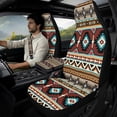 thumbnail image 3 of Xoenoiee Aztec Southwest American Tribal Pattern Car Accessories Set of 5, PU Leather Front Seat Covers, Seatbelt Covers and Center Console Armrest Cover, Universal Fit for Most Vehicles, 3 of 7
