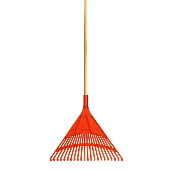 Superio Garden Rake with 48" Wood Handle - Adults size Orange/Light brown