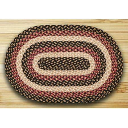 - Earth Rugs C-774 Burgundy / Black / Dijon Oval Braided Rug 20