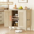 thumbnail image 2 of Sideboard Buffet Cabinet, Rattan Storage Cabinet, Wood Accent Cabinet with Door and Shelf, Console Cabinet with Storage, Sideboard Cabinet for Hallway, Entryway, Living Room (Natural), 2 of 6