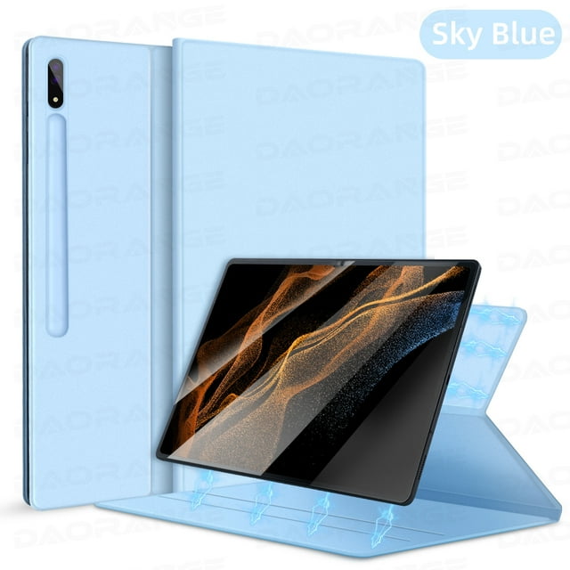 For Samsung Galaxy Tab S7 Tablet Case For S6 Lite S6 S8 S7 Plus S7 FE S8 Plus S8 Ultra Magnetic Cover With Stand Pencil Holder Sky blue Tab S8 Plus 12.4