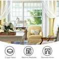 thumbnail image 4 of 100% Blackout Curtains with Sheer Overlay Mix and Match Double Layer Drapes 54 Inch Length 2 Panels for Bedroom Living Room Yellow White Ombre Grommet Window Treatment with Tiebacks, 4 of 19