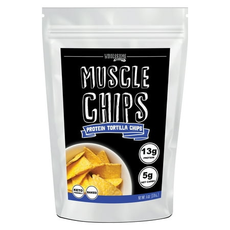 Protein Chips, 13g Protein, 5g Net Carbs, Keto Snacks, Low Carb Snacks, Protein Tortilla Chips, Muscle Chips, Baked Not