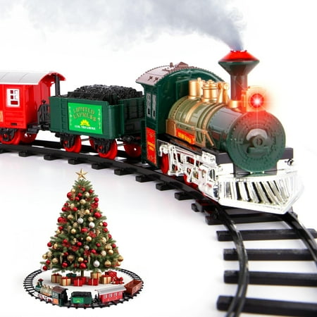 ArtCreativity Deluxe Battery-Operated Train Set for Kids Ages 3-8, 4 Cars with Tracks, Durable Plastic, Holiday Christmas Toy, Character Train
