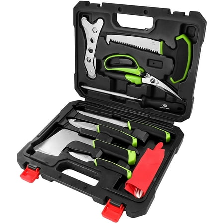 

SEVENTOY Hunting Field Dressing Kit - 10 Piece Portable Butcher Game Processing Set with Storage Case for Deer Hunting Fishing Camping Survival