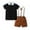 Black, variant on KYAIGUO Kids Toddler Boys 2Pcs Gentleman Suit Summer Clothes Baby Boys Gentleman Outfit Suits Solid Color Pullover Short Sleeve Shirt Suspender Shorts Baby Set for 3M-6Years