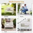 thumbnail image 2 of Carolayne 47" HDPS Outdoor Seating Bench, Armrest Garden Chair for Backyard & Porch, White, 2 of 6