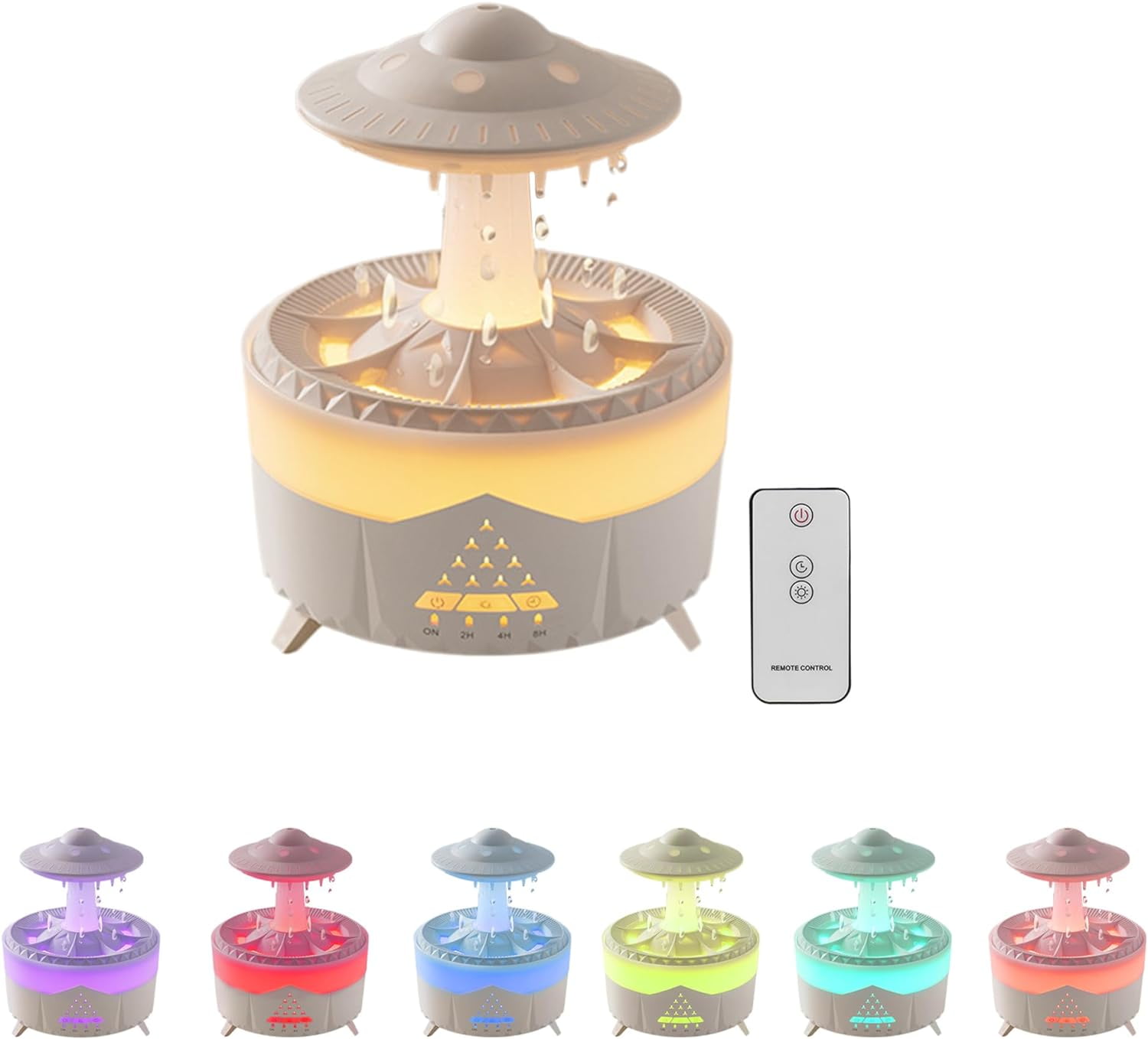 Air Humidifier for Bedroom:7 Colors Rain Cloud Humidifier with Water Drip,2 in 1 Cool Mist Humidifiers and Oil Diffuser for Home,Mini Mushroom Humidifier for Baby Bedside Sleeping (Brown)