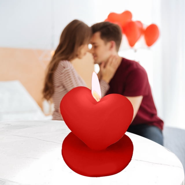 RKSTN Valentine's Day Heart Candle Red