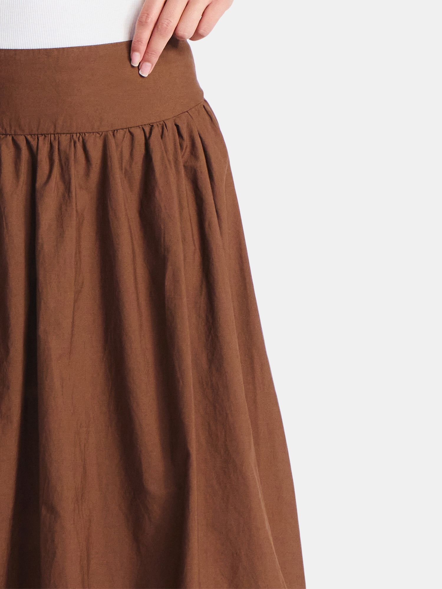 Time and Tru Women's Bubble Hem Midi Skirt, Sizes XS-XXXL