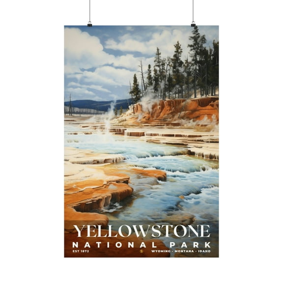 ELNEIT - Yellowstone National Park Poster, Unframed Matte Paper, S06