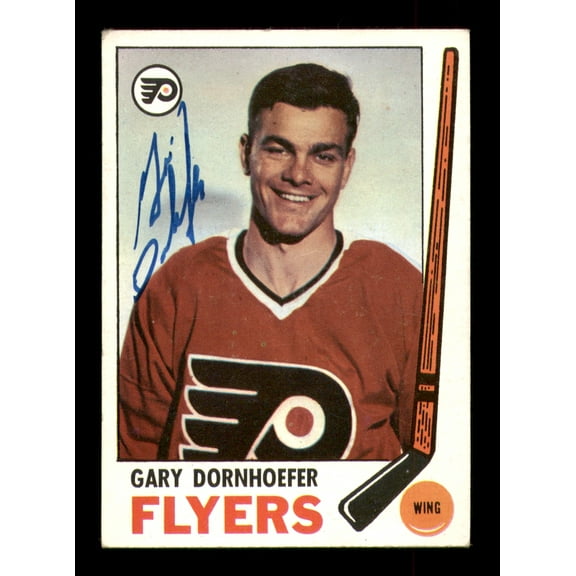 Gary Dornhoefer Autographed 1969-70 Topps Card #94 Philadelphia Flyers SKU #251197