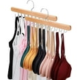 thumbnail image 1 of Pack de 2 Perchas de Madera Natural para Sujetadores y Tops con 36 Ganchos Plegables Giratorios 360° para Organizar Armarios, 1 of 6