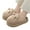 Khaki, variant on Cute Cat House Slippers for Women Platform Slip on Shoes Home Bedroom Plush Fuzzy Slippers