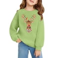thumbnail image 3 of Crewneck Sweatshirt Kids Holiday Tree Print Fleece Pocket Crew Neck Long Sleeve Hoodless Top Green 3-4 Years, 3 of 4