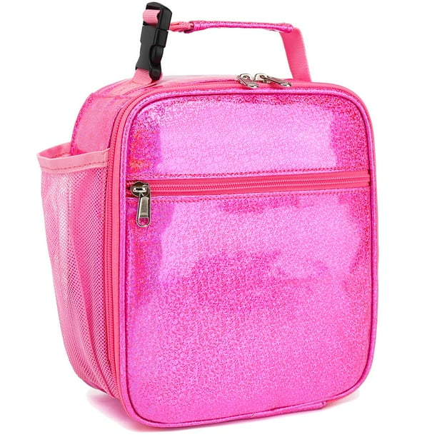Lonchera FlowFly para niños, suave y aislante, minienfriadora, rosa